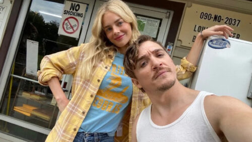 Samara Weaving and Kyle Gallner Desktop Wallpaper