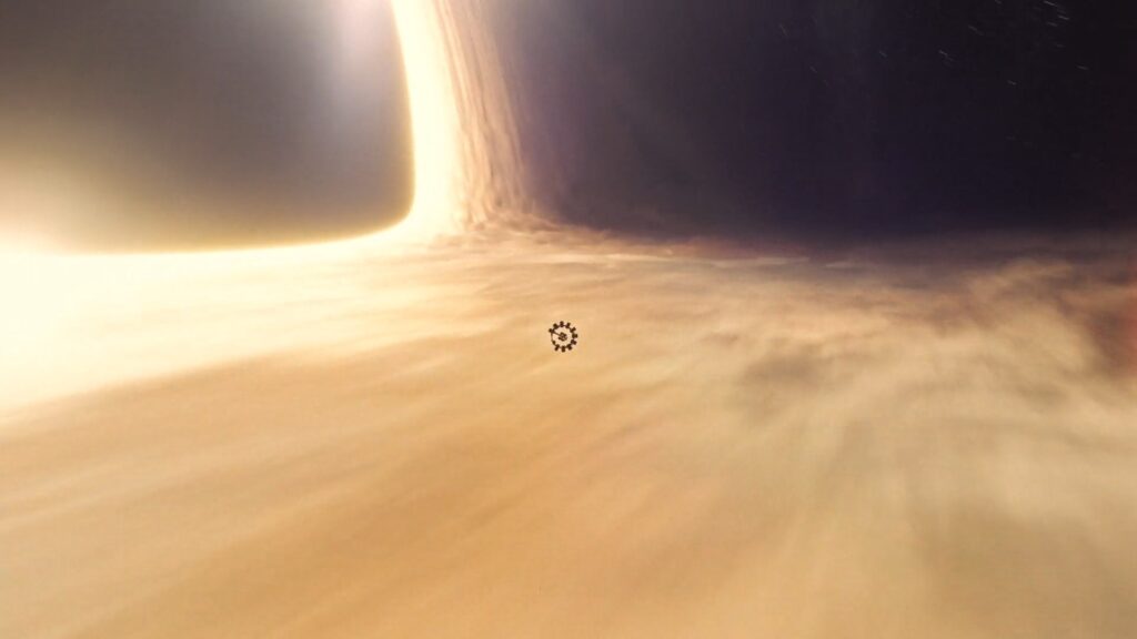Space Station Orbiting A Massive Black Hole 4K Wallpaper