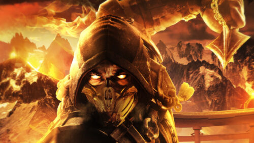 Scorpion Mortal Kombat Fire Eyes Fantasy 4K Wallpaper