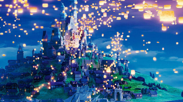 Tangled Floating Lantern Festival Kingdom 4K Desktop Wallpaper
