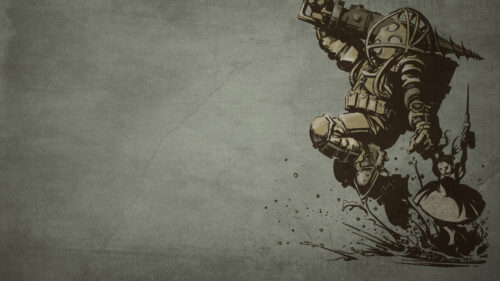 Action-Packed Sci-Fi Soldier Illustration Desktop Wallpaper