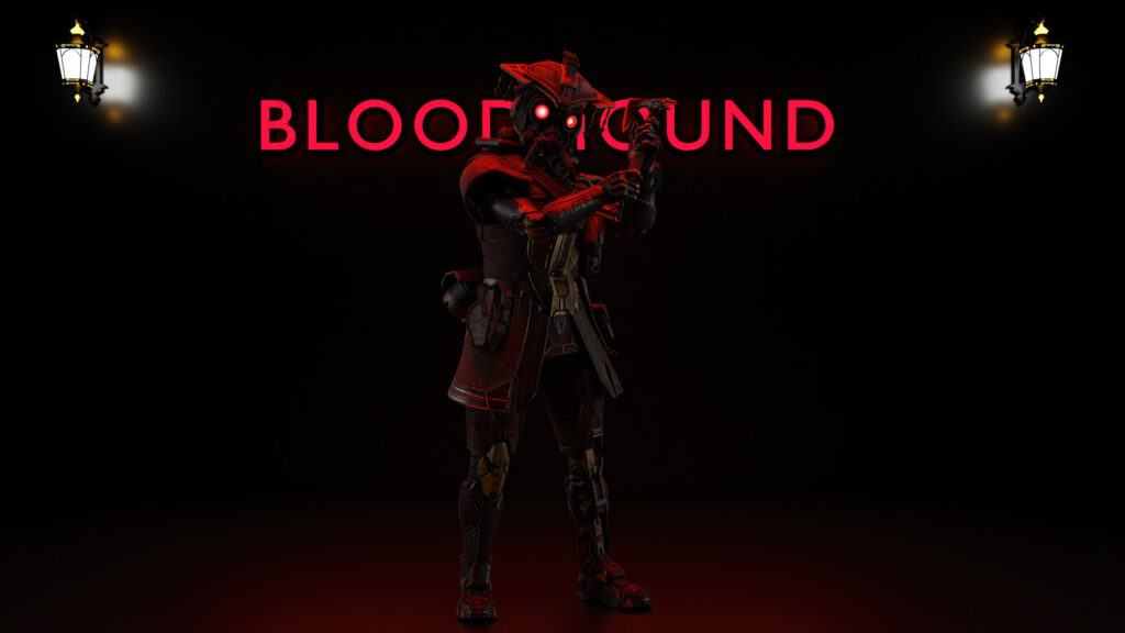 Bloodhound Apex Legends Red Neon Style Desktop Wallpaper