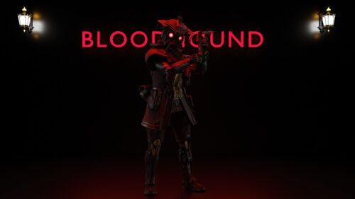 Bloodhound Apex Legends Red Neon Style Desktop Wallpaper