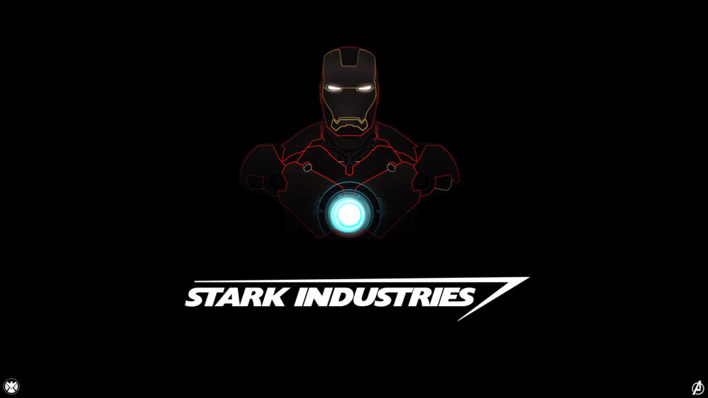 Minimalist Iron Man Stark Industries Logo 4K Desktop Wallpaper
