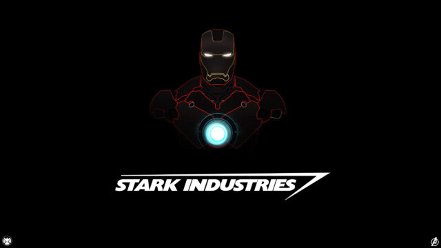 Minimalist Iron Man Stark Industries Logo 4K Desktop Wallpaper