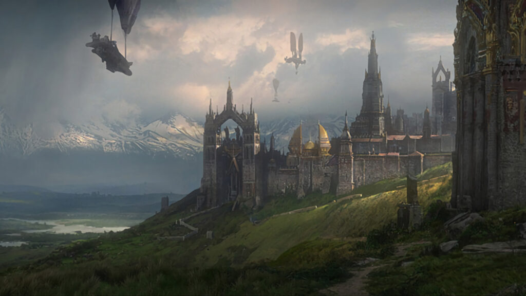 Fantasy Castle Landscape Art 4K Desktop Wallpaper