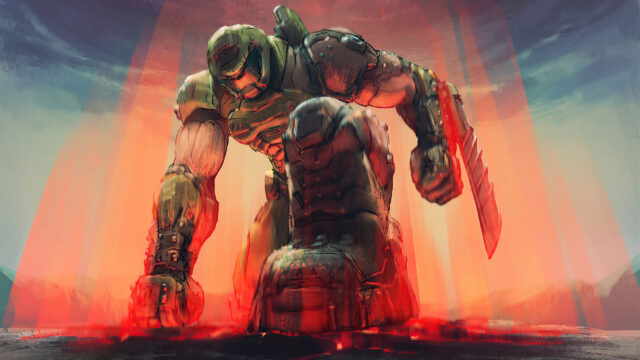 Doom Slayer Combat Stance 4K Desktop Wallpaper