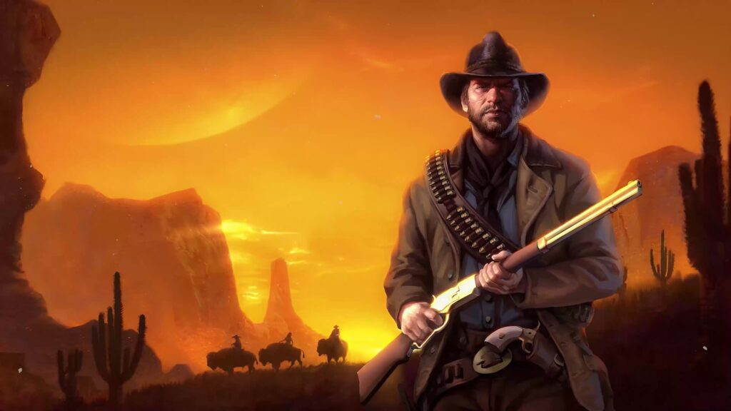 Western Cowboy Landscape Arthur Morgan Style PC Wallpaper