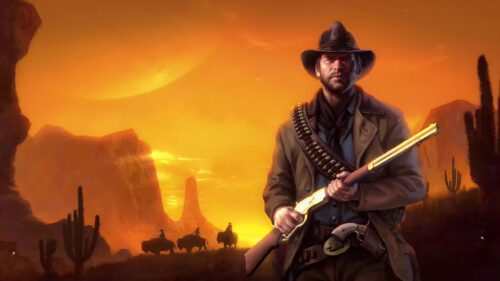 Western Cowboy Landscape Arthur Morgan Style PC Wallpaper