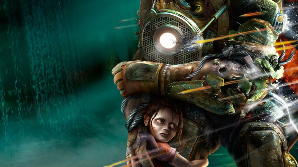 BioShock 2 Big Daddy Protecting Little Sister Desktop Wallpaper