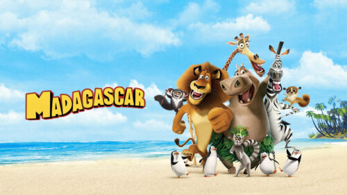 Madagascar Characters on Beach 4K Desktop Wallpaper
