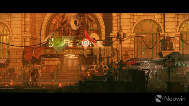 Post-Apocalyptic Western Station Pixel Art Desktop Wallpaper