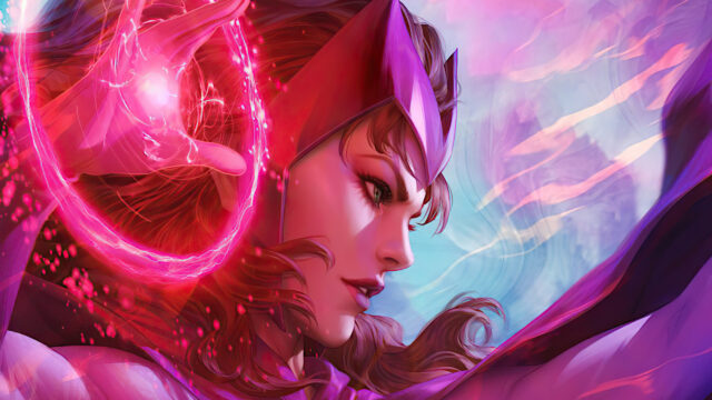 Scarlet Witch Magical Energy Portrait 4K Desktop Wallpaper