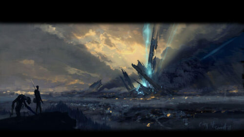 City 17 Post-Apocalyptic Landscape Desktop Wallpaper
