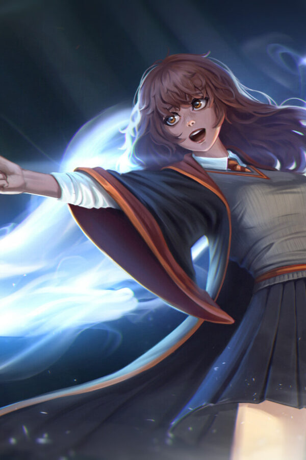 Anime Girl Casting Spell Fantasy Art 4K Desktop Wallpaper