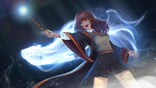 Anime Girl Casting Spell Fantasy Art 4K Desktop Wallpaper