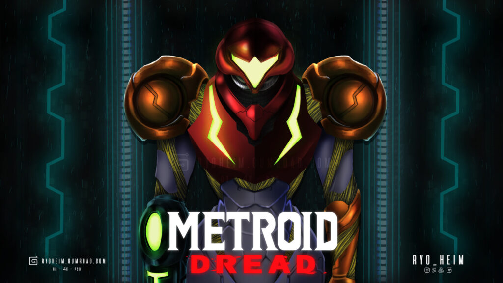Samus Aran Metroid Dread Suit Artwork Desktop Wallpaper