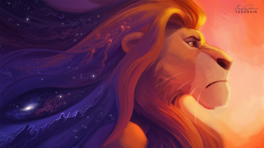 Majestic Mufasa Celestial Lion 4K Desktop Wallpaper
