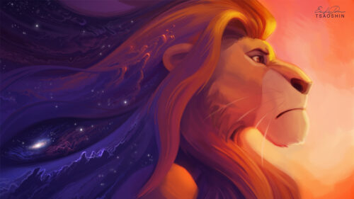 Majestic Mufasa Celestial Lion 4K Desktop Wallpaper
