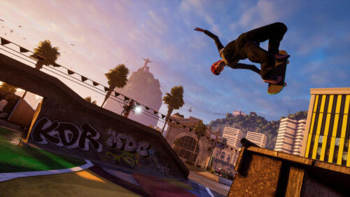 Skateboarder Doing a Trick in Rio de Janeiro Desktop Wallpaper
