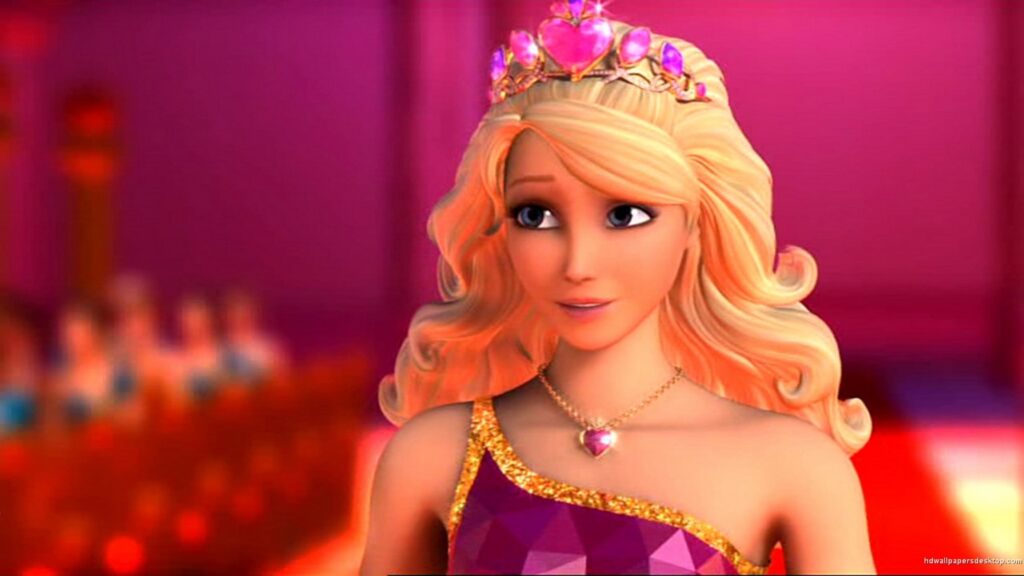 Blonde Princess Barbie Animation Scene Desktop Wallpaper