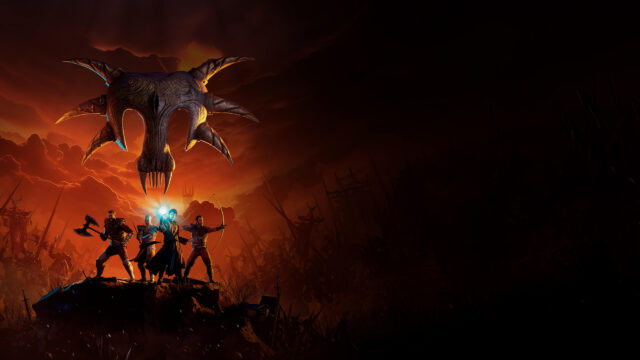 Fantasy Warriors Group Standing Before Army 4K Desktop Wallpaper
