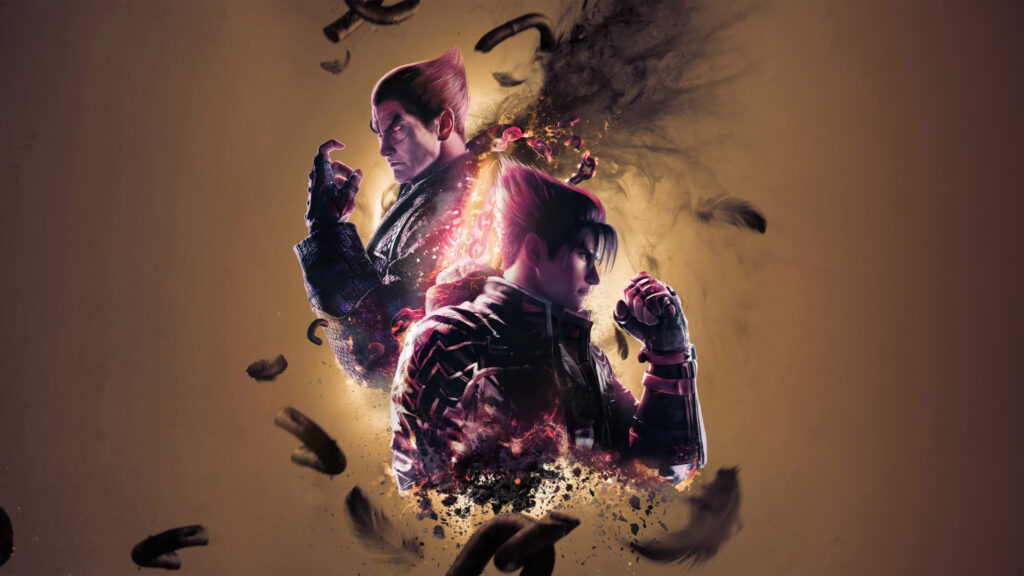 Tekken 8 Kazuya Mishima and Jin Kazama Fight Desktop Wallpaper