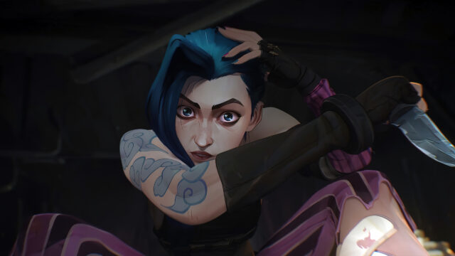 Arcane Jinx Knife Pose 4K Desktop Wallpaper