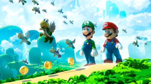 Luigi and Mario in Mushroom Kingdom 4K Desktop Wallpaper