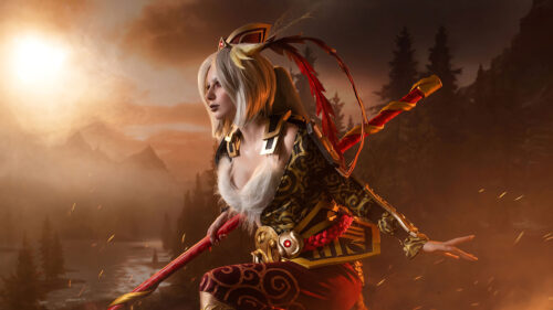 Stunning Fantasy Warrior Cosplay 4K Desktop Wallpaper