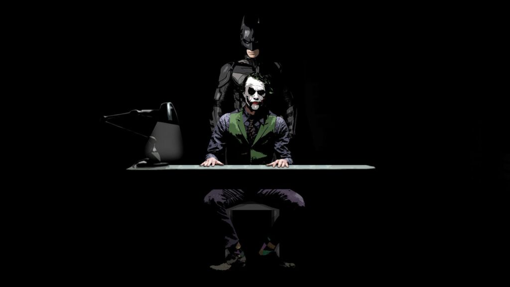 Batman and The Joker Minimalist Dark Knight Desktop Wallpaper