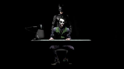 Batman and The Joker Minimalist Dark Knight Desktop Wallpaper