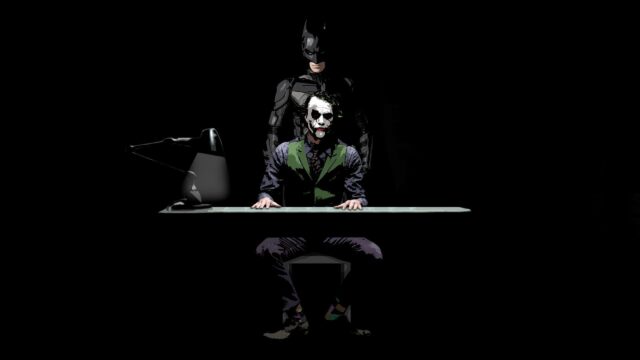 Batman and The Joker Minimalist Dark Knight Desktop Wallpaper