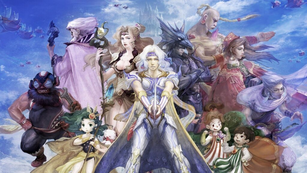 Final Fantasy IV Amano Ensemble 4K Desktop Wallpaper