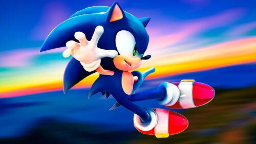 Sonic the Hedgehog Dynamic Action Pose 4K Desktop Wallpaper