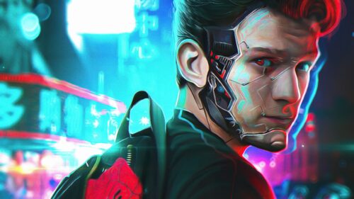 Cyberpunk Style Cyborg Portrait 4K Desktop Wallpaper
