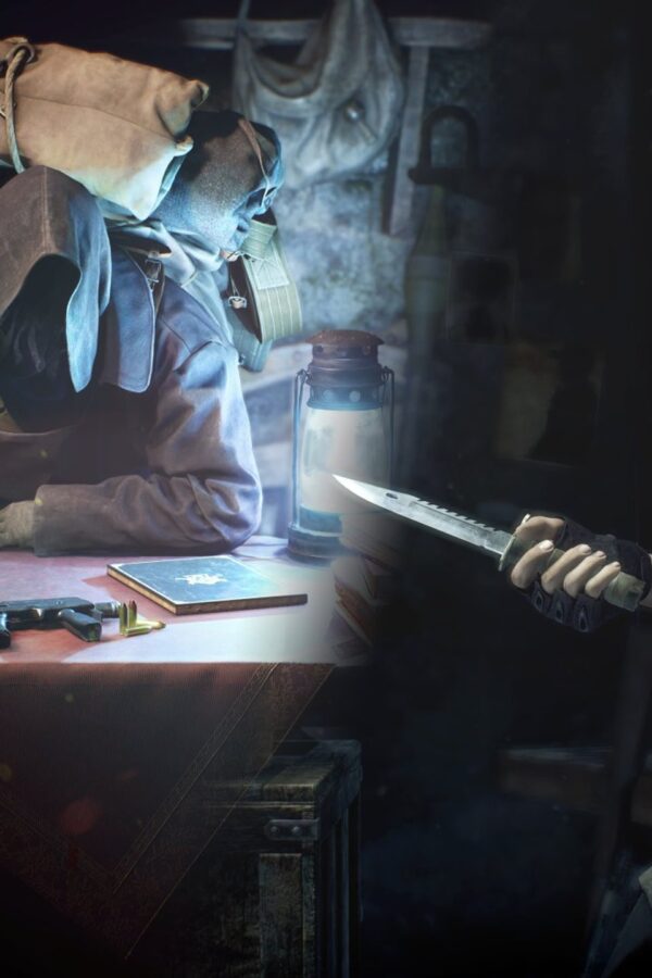 Resident Evil 4 Remake Leon and Merchant 4K Wallpaper