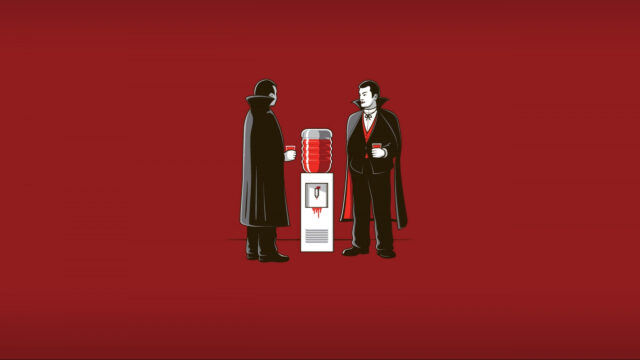 Vampire Blood Cooler Minimalist Desktop Wallpaper