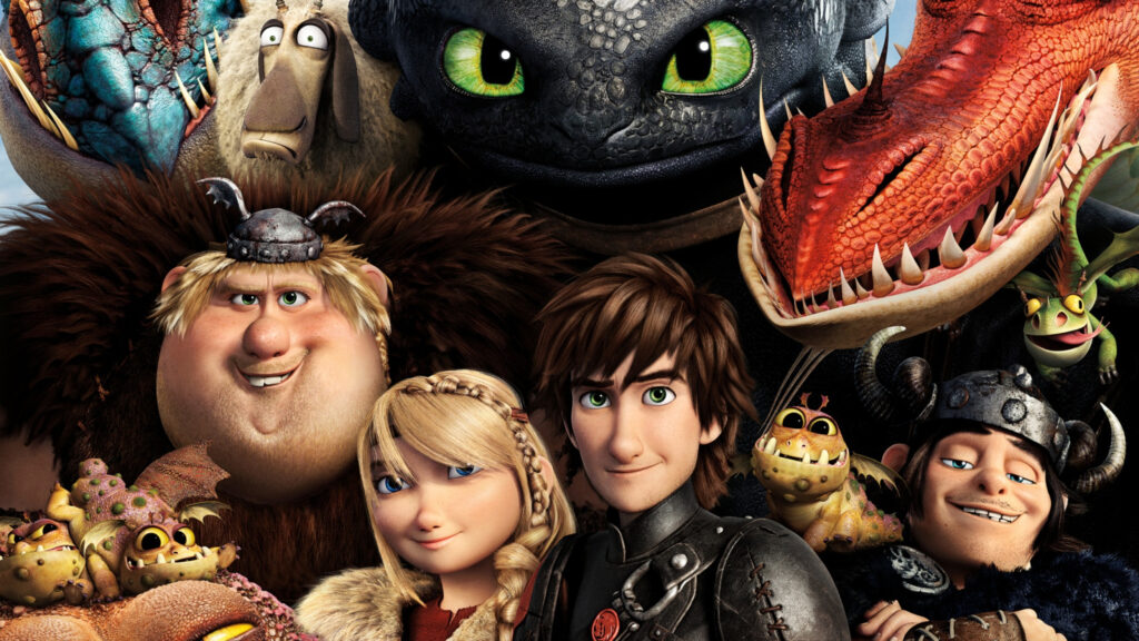 How to Train Your Dragon Movie Character Ensemble Desktop Wallpaper