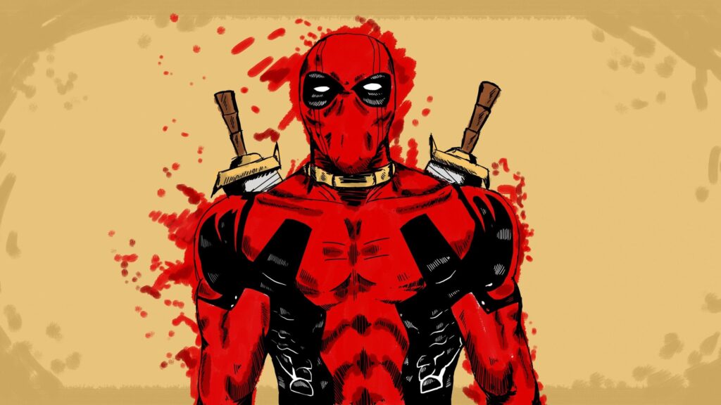 Deadpool Comic Book Style Art 4K Desktop Wallpaper