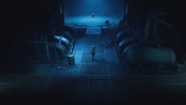 Lonely Character in Industrial Facility Desktop Wallpaper