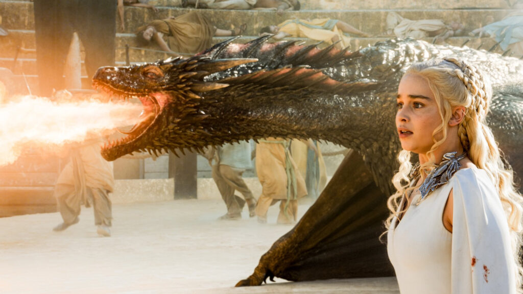 Daenerys Targaryen and Drogon High-Resolution Desktop Wallpaper