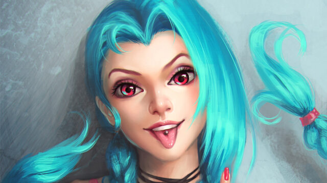 Jinx League of Legends Close-up Portrait 4K Desktop Wallpaper