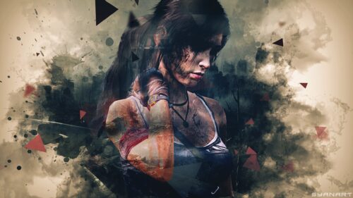 Lara Croft Post-Apocalyptic Digital Illustration Desktop Wallpaper