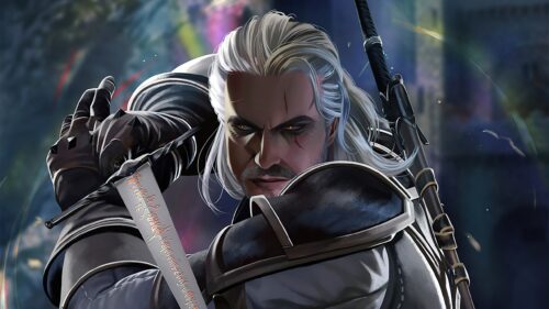 Geralt of Rivia Fighting Stance 4K Desktop Wallpaper