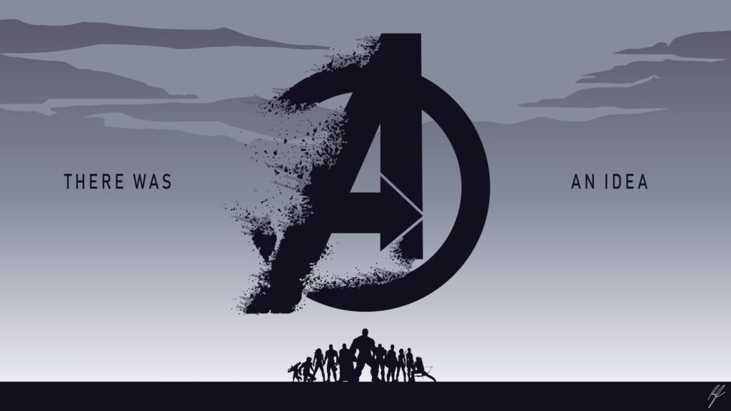 Avengers Minimalist Silhouette 4K Desktop Wallpaper