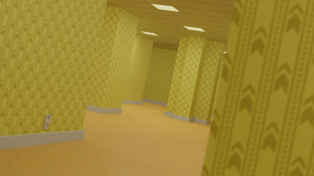 Liminal Space Yellow Room Interior 4K Desktop Wallpaper