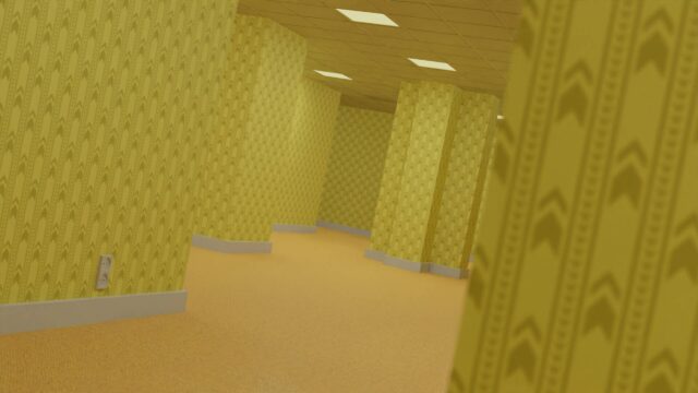 Liminal Space Yellow Room Interior 4K Desktop Wallpaper