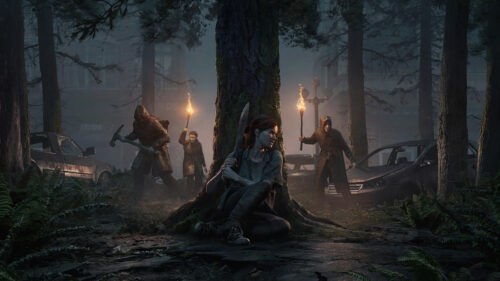 Ellie Confronting Seraphites in The Last of Us Part II Desktop Wallpaper