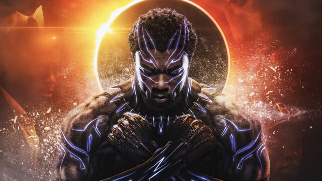 Black Panther Wakanda Forever Glowing Suit 4K Desktop Wallpaper